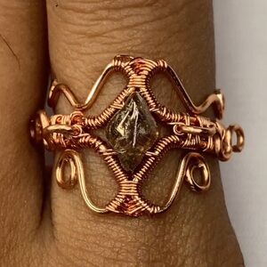 Elegant Copper Wire Wrapped Ring